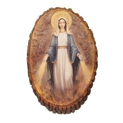 Our Lady of Grace Wood Plaque