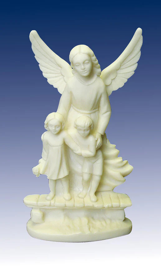 Guardian Angel 6.5" Statue - White Alabaster