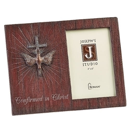 Confirmed In Christ Photo Frame In Distressed Wood Style