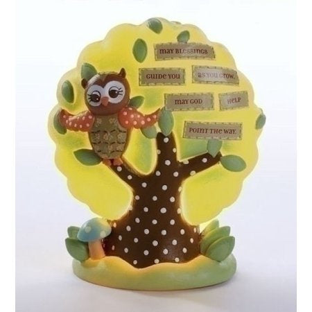 Baby Owl Collection - Learning To Fly Owl In Tree Night Light