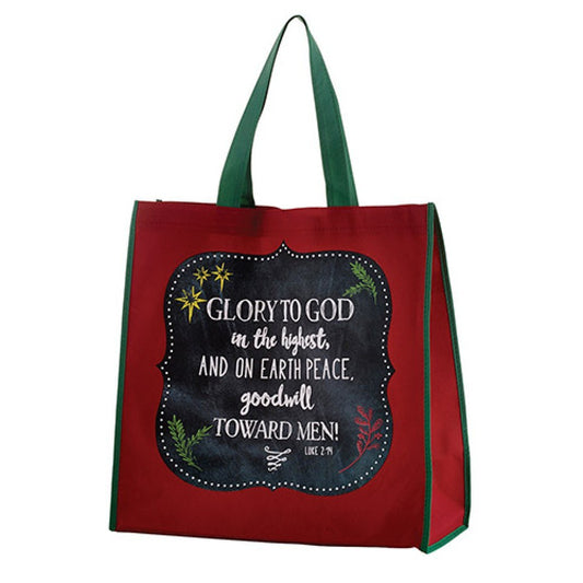 Tote Bag - Glory to God in the highest and on Earth peace, goodwill toward men! Luke 2:14