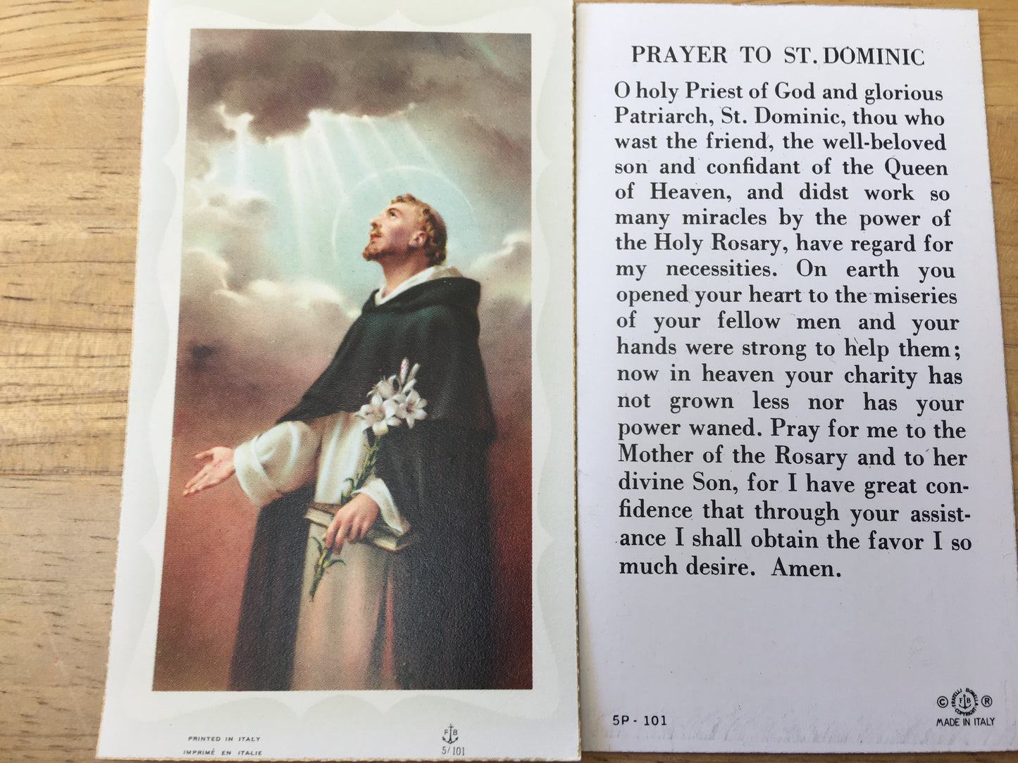 St. Dominic - Holy Card