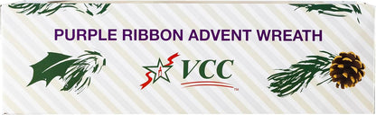 Purple Ribbon Advent Wreath - 11"