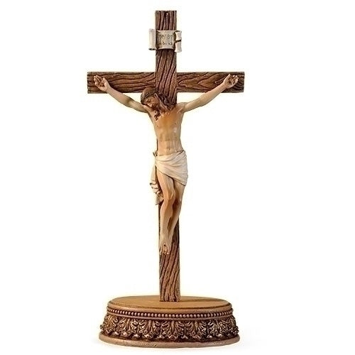 2 Piece Crucifix with Stand - 8.5"