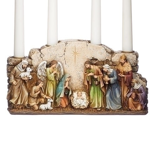 5.5"H NATIVITY W/ARCH WALL ADVENT CANDLE HOLDER