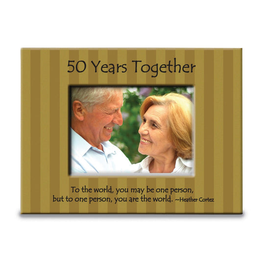 Metal 50 Years Together 3 x 5 Inch Photo Picture Frame Gold-tone