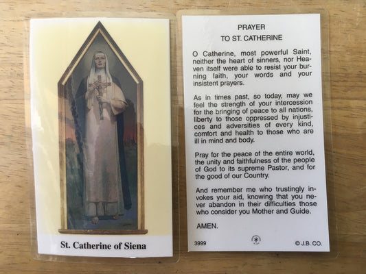 St. Catherine of Siena - Holy Card