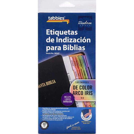 Etiquetas de Indizacion para Biblias - Los indices de color arco iris - Spanish Bible Indexing Tabs with Rainbow tabs