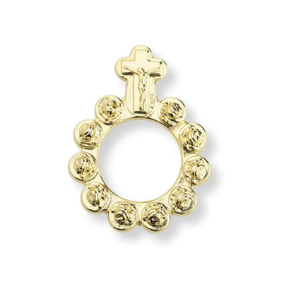 Rose Bud Rosary Ring with Cross
