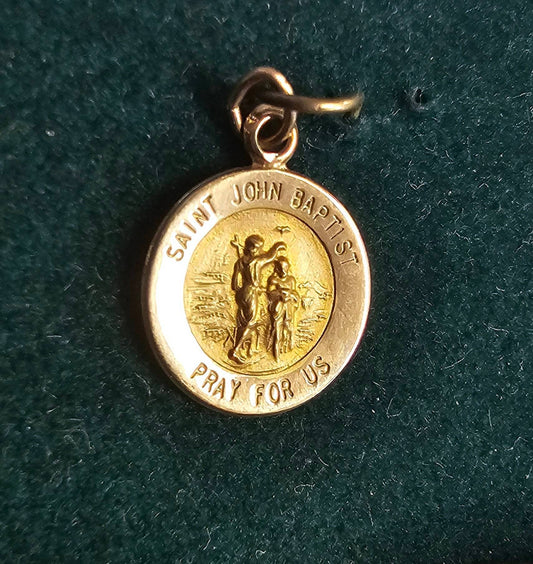 St. John the Baptist 14KT Gold, Mini Round Medal - Limited