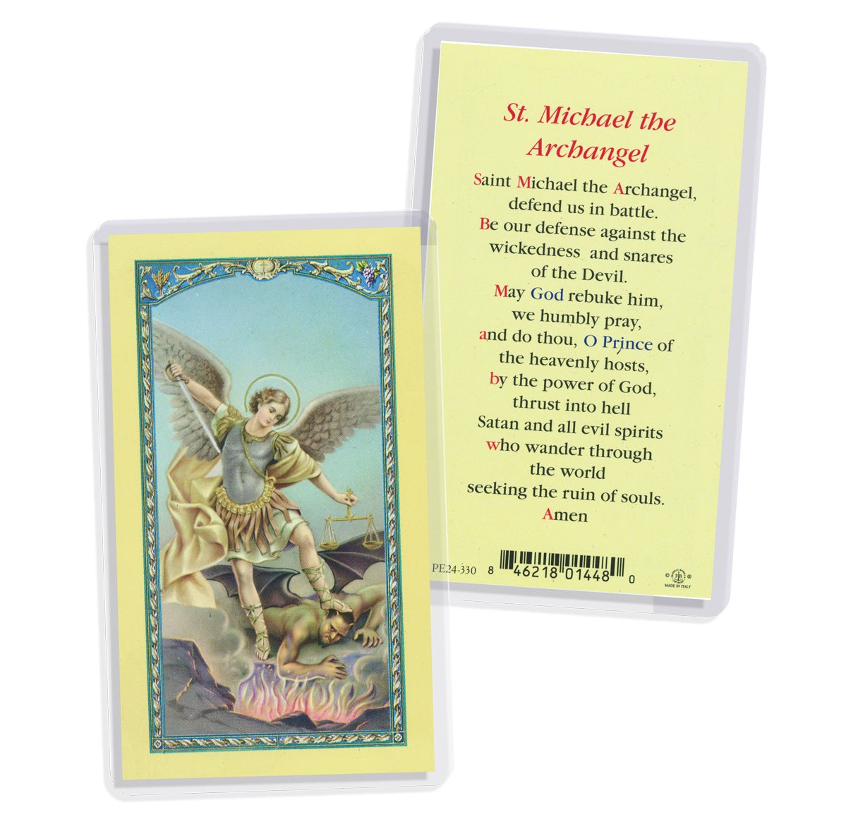 St. Michael the Archangel  Prayer Holy Card