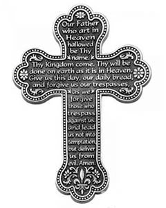 Lord's Prayer Cross Pewter