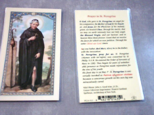 Prayer to St. Peregrine holy card