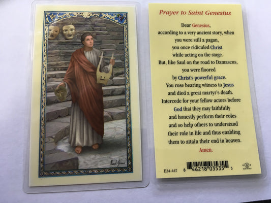 St. Genesius Holy Card