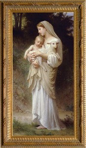 8 x 16 inch L'Innocence in ornate gold frame by William Bouguereau