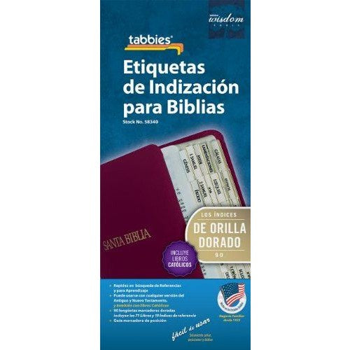 Etiquetas de Indizacion para Biblias - Los indices de orilla dorado - Spanish Bible Indexing Tabs with gold edge