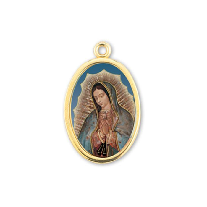 1" Our Lady of Guadalupe Gold Finish Picture Medal