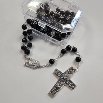 Pope Francis Commemorative Rosary, 6mm Black Beads