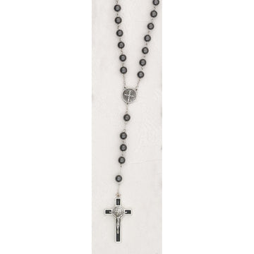 St. Benedict hematite rosary