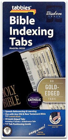 Bible Indexing Tabs with gold edge - English