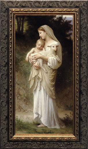 5 x 10 inch L'Innocence in ornate dark frame by William Bouguereau