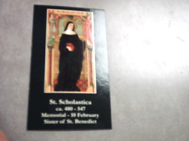 St. Scholastica Holy Card