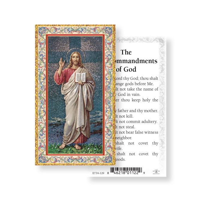 The Ten Commandments Holy Card