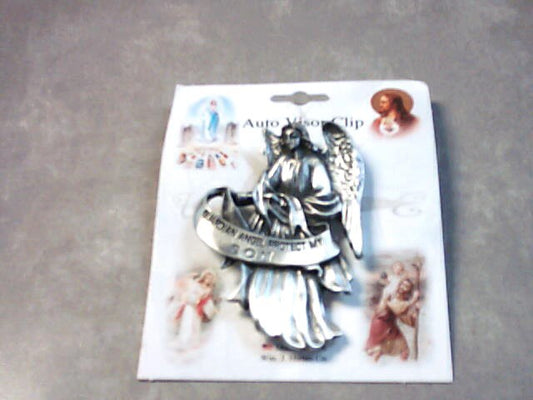 Guardian Angel protect my son visor clip in silver