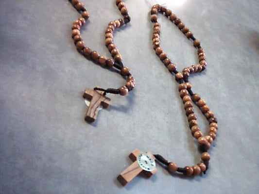 Olivewood Cord Rosary made in Bethlehem