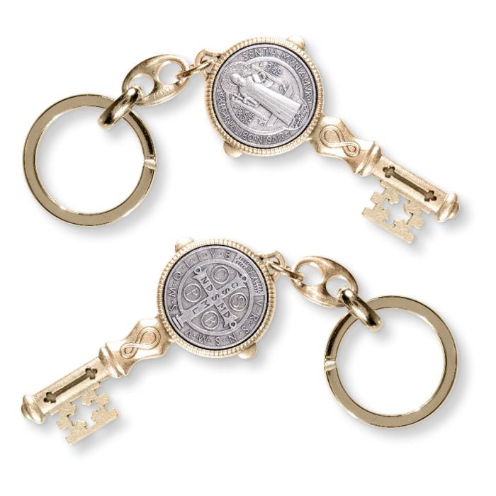 St. Benedict 2 tone key chain