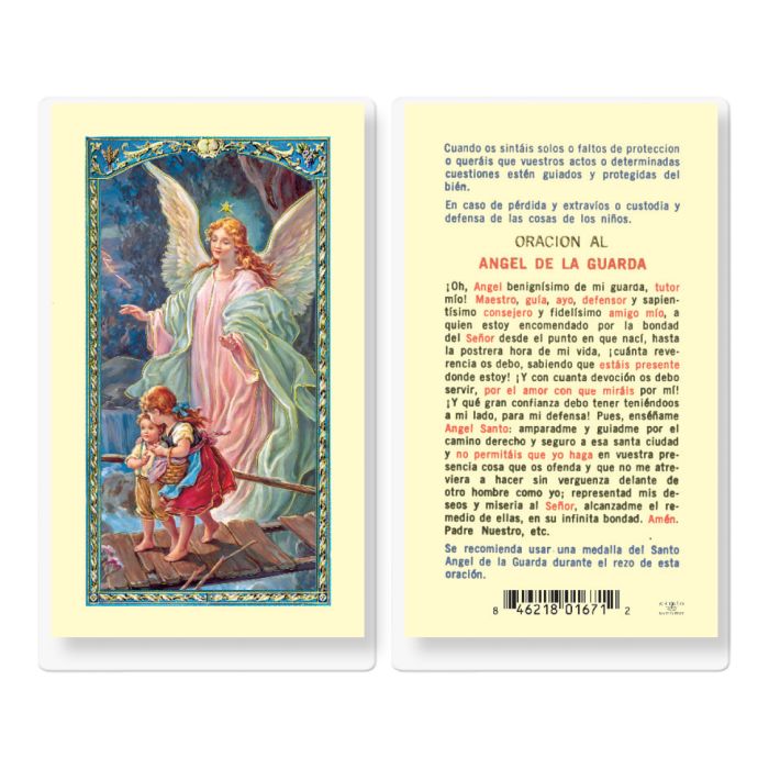 Angel De La Guarda Holy Card