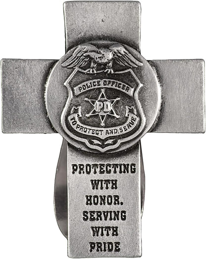 Police Officer's Cross Visor Clip and Prayer Card