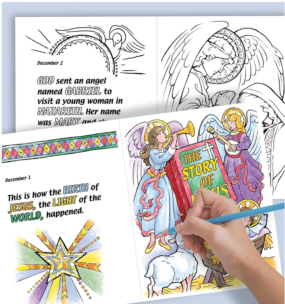 The Story of Christmas Coloring Book & Christmas Countdown, Perfect Paperback - by Randy Wollenmann