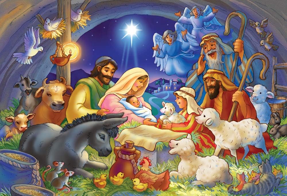 Baby in a Manger Jigsaw Puzzle - 100 Piece, Large Pieces Perfect for Kids and Seniors