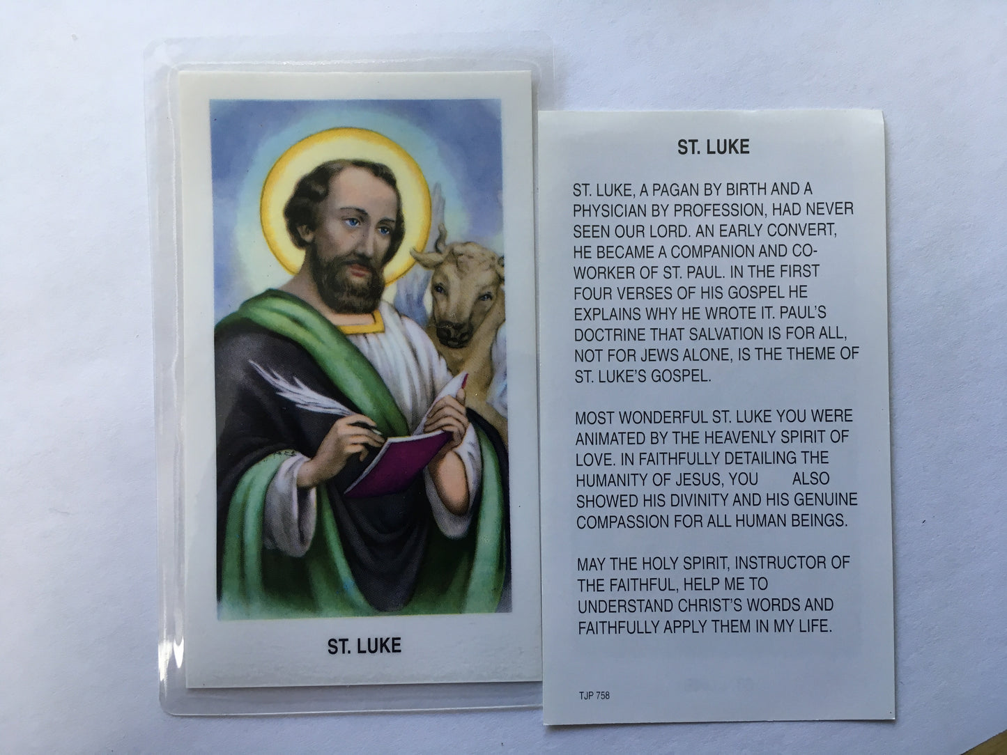 St. Luke - Holy Card - TJP