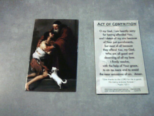 Act of Contrition Holy Card - Wallet Size