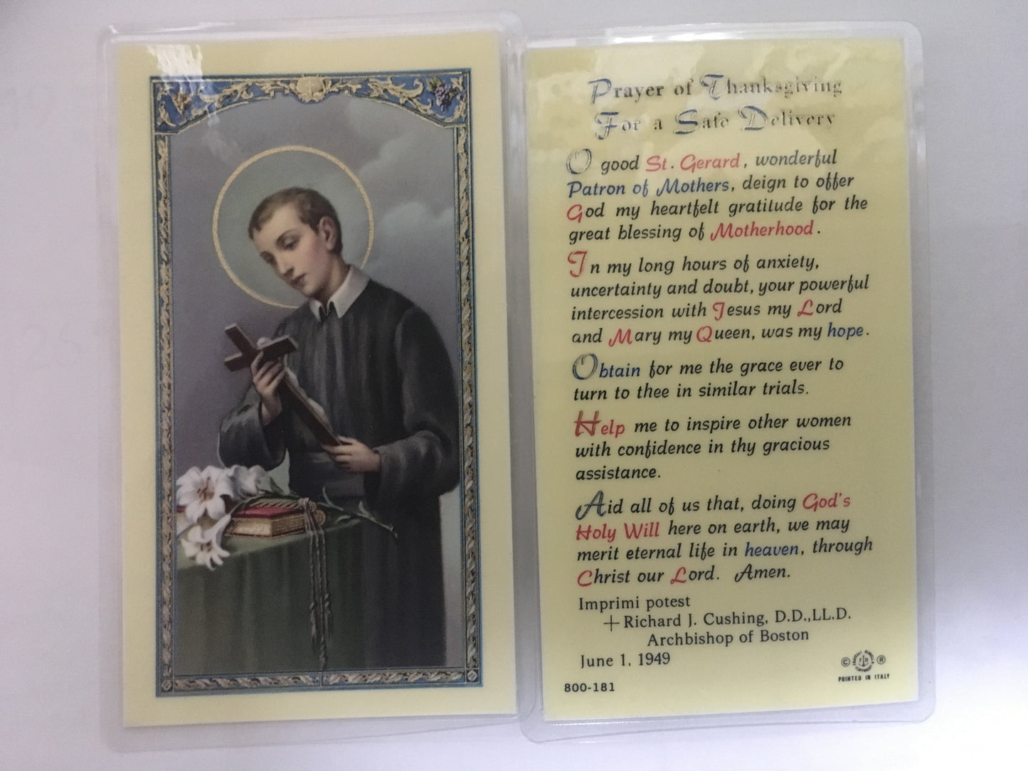 St. Gerard Holy Card