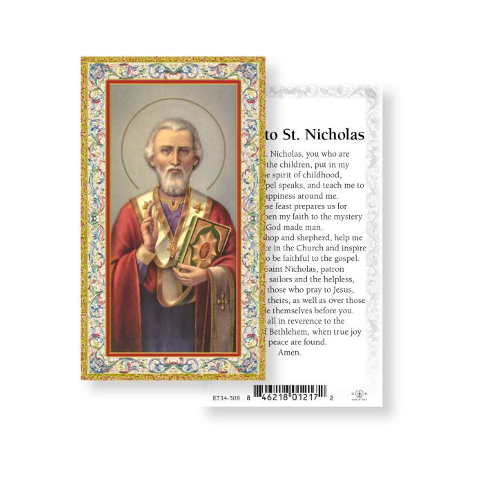 Prayer to St. Nicholas Holy Card PAPER