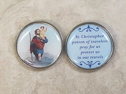 St. Christopher tokens -  painted epoxy - Made in Italy