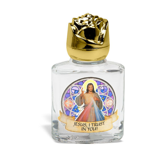 Divine Mercy Glass Holy Water Bottle