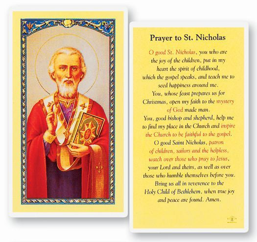 Prayer to St. Nicholas Holy Card