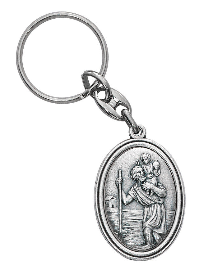 St. Christopher silver keyring