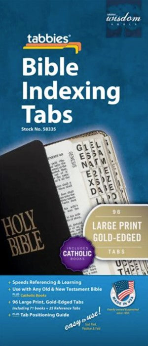 Bible Indexing Tabs with gold edge - English