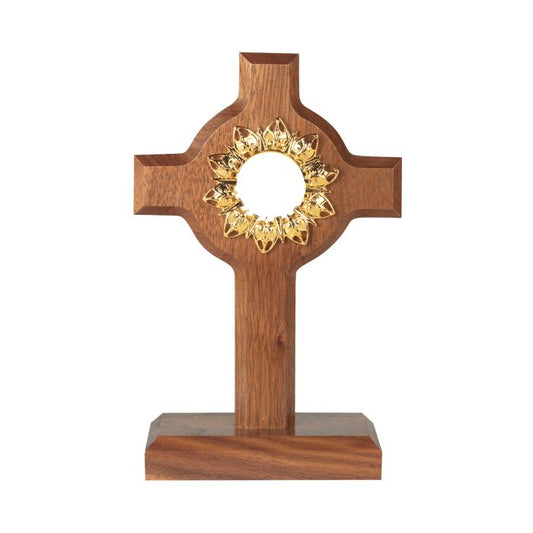 Wood Reliquary with Gold Filigree Border