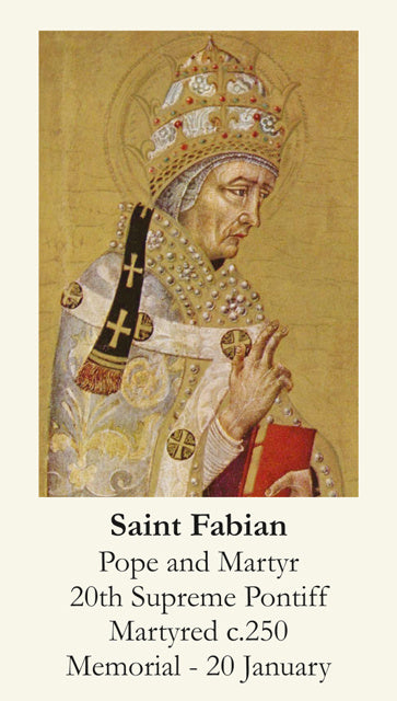 St. Fabian Holy Card - Pope and Martyr