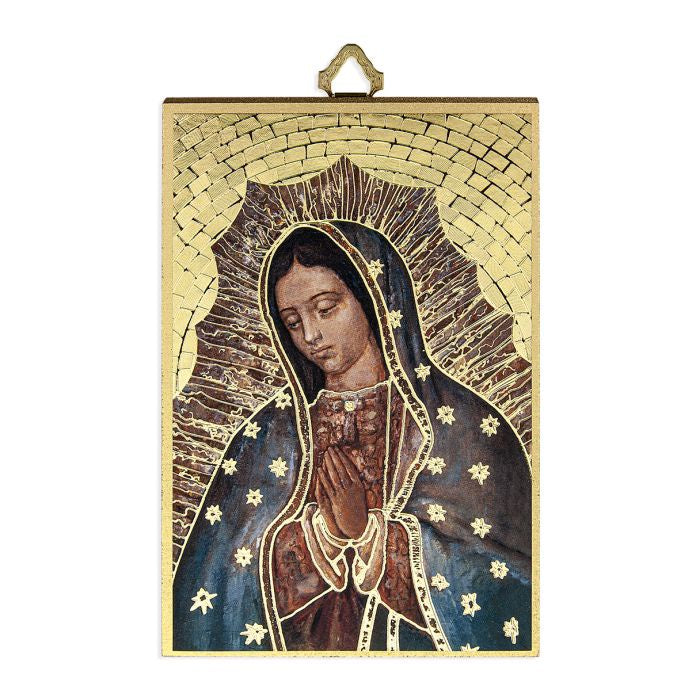 Our Lady of Guadalupe Gold Foil Mosaic Wall Plaque