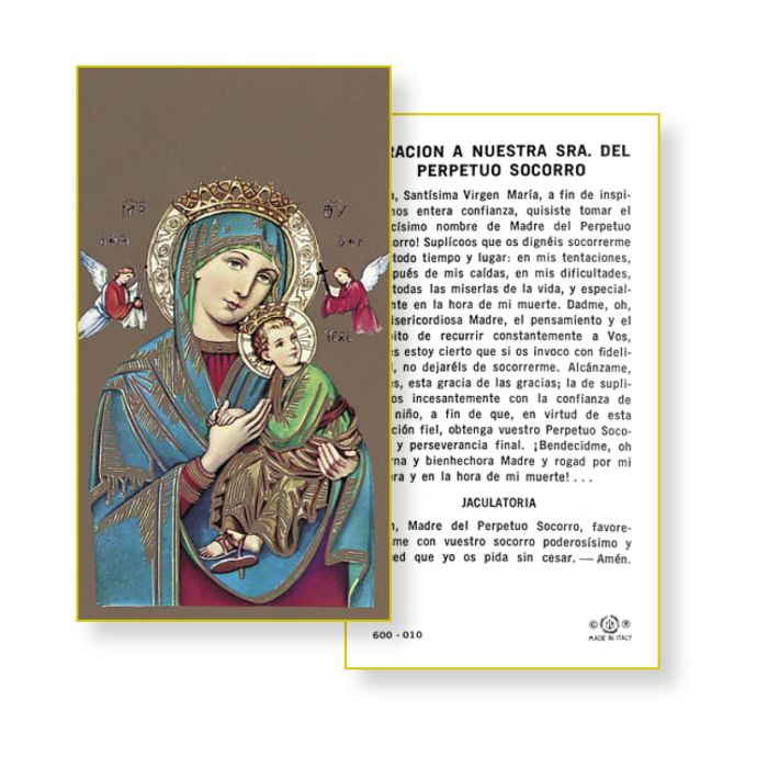 Nuesta Senora del Perpetuo Socorro Holy Card