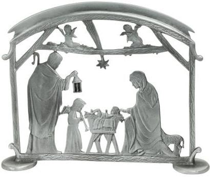 Silver Standing Holy Family Nativity Scene