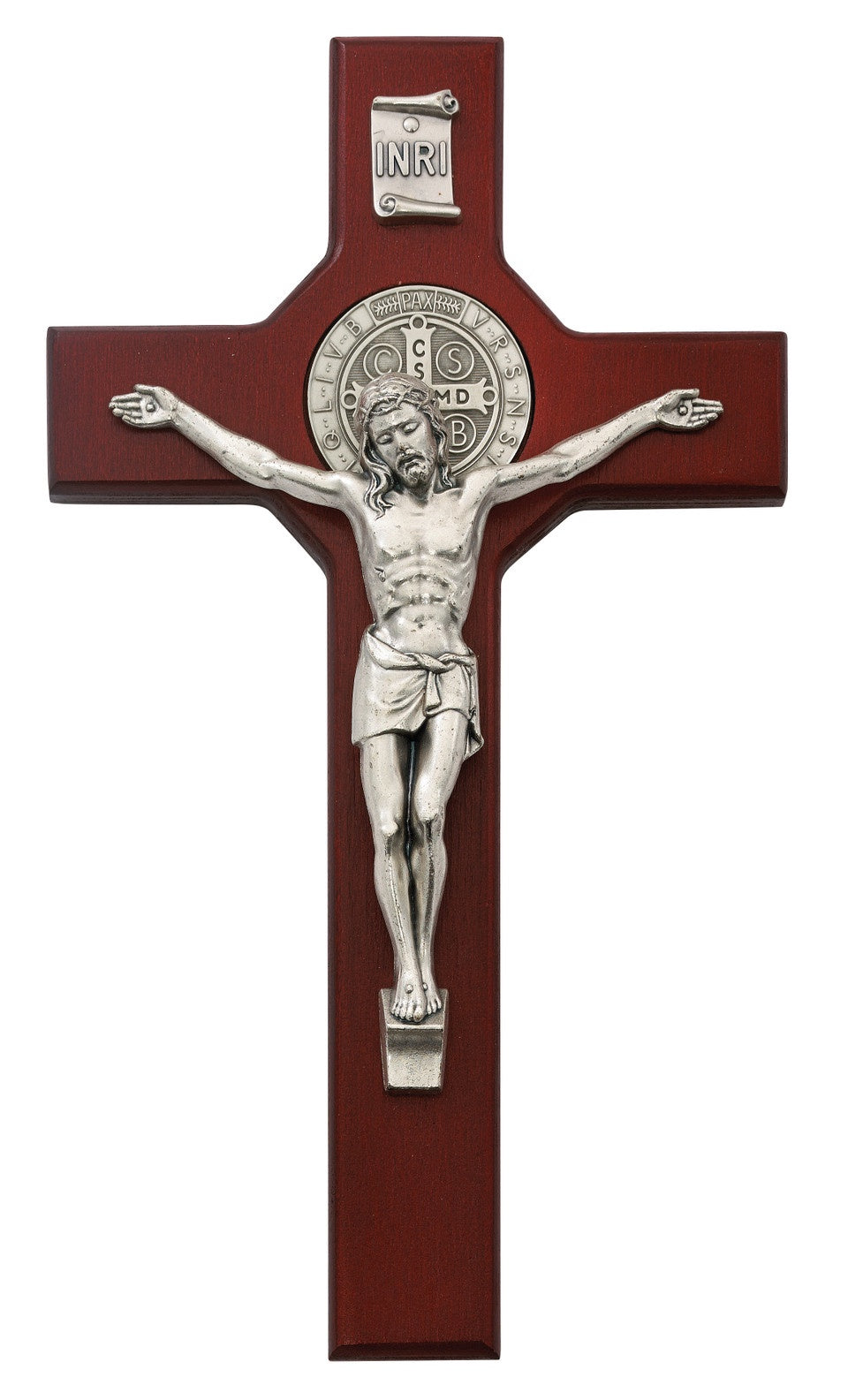 St. Benedict Cherry Wood Crucifix