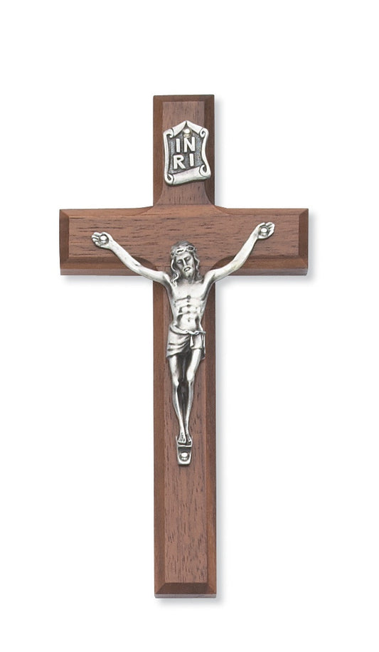 6" BEVELED WALNUT CRUCIFIX